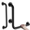 16 Inch Angled Grab Bar, iHansee L-Shaped Shower Grab Bar w/16 Inch Straight Bathroom Balance Bar, Stainless Steel Safety Handle for Seniors Elderly Injury Handicap, Matte Black view 1