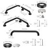 16 Inch Angled Grab Bar, iHansee L-Shaped Shower Grab Bar w/16 Inch Straight Bathroom Balance Bar, Stainless Steel Safety Handle for Seniors Elderly Injury Handicap, Matte Black view 2