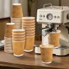 Clawsoff 120 Pack 10 oz Coffee Cups, Disposable Corrugated Insulated Ripple Wall Paper Coffee Cups 10oz for Hot or Cold Drinks Office Home Cafe Party Travel (Champagne) view 3