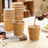 Clawsoff 120 Pack 10 oz Coffee Cups, Disposable Corrugated Insulated Ripple Wall Paper Coffee Cups 10oz for Hot or Cold Drinks Office Home Cafe Party Travel (Champagne) view 4