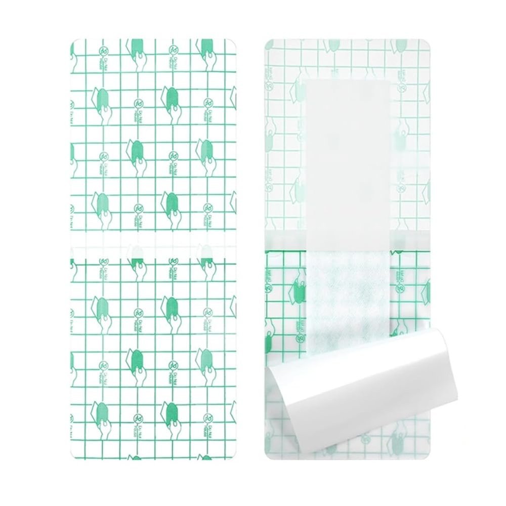 10PCS Transparent Waterproof Bandage Tape 4x6 Inch / 10 * 15cm Clear Adhesive Film Dressing with Pad for Wound Care, Tattoo Aftercare, Swimming Shower Protector Stretch Large Waterproof Film