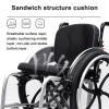 Sunyongfly Lightweight Wheelchair Features Removable footrests, seat Cushion Anti-roll Wheel,Aluminum Alloy,Folding(Seat Width: 40cm) view 2