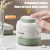 2-in-1 Pill Cutter, Adjustable 1/2 1/4 Pill Splitter with Sharp Blade, Storage Compartment Portable Safe Tablet Cutter for Tiny Small and Large Pills (Light Brown) view 4
