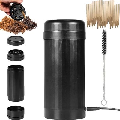 2in1 Roller Mills, Portable Swift Roll Cylinder Grinder Machine with 50 Papers with 1 LED Storage Tank, Pro Roller Electric Grinders and Cone (1 Grinder)