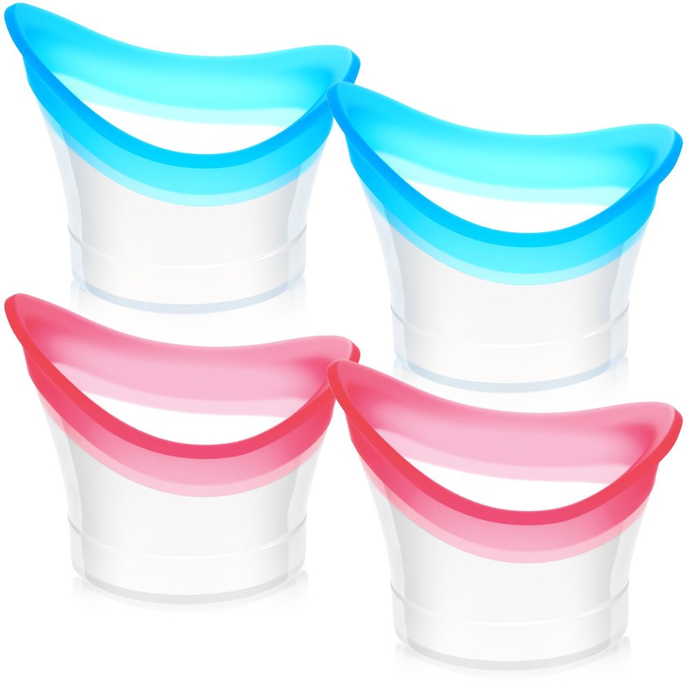 ValueBargain 4 Pcs Eye Wash Cup, Eye Cups for Eyes Wash Silicone Eyes Cleansing Cups for Quick & Effective Rinse, Portable Tool for Dust, Makeup, Irritants