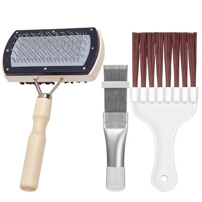 boxoon Ac Fin Cleaner Kit: 3-Piece Set, Stainless Steel Comb, Soft Brush, Dual-Sided Remover, For Mini Split & Refrigerator Coils
