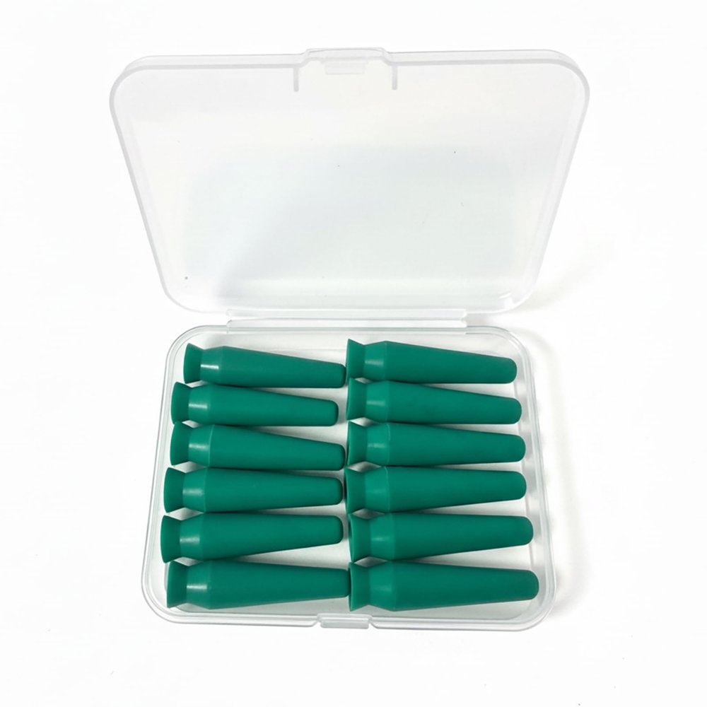 [12 Pack] Scleral Lens Inserter & Remover Tool Ventless Silicone Contact Lens Applicator for Hard, RGP & Prosthetic Eyes Easy-Squeeze Suction Plunger with Travel Case for Safe, Hygienic Use