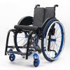 Lightweight Folding Wheelchair,Self Propelled Aluminium Sport Wheelchair,Portable Transit Wheel Chair,Removable Footrests(Blue,42cm/16.5in) view 1