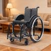 Lightweight Folding Wheelchair,Self Propelled Aluminium Sport Wheelchair,Portable Transit Wheel Chair,Removable Footrests(Blue,42cm/16.5in) view 3