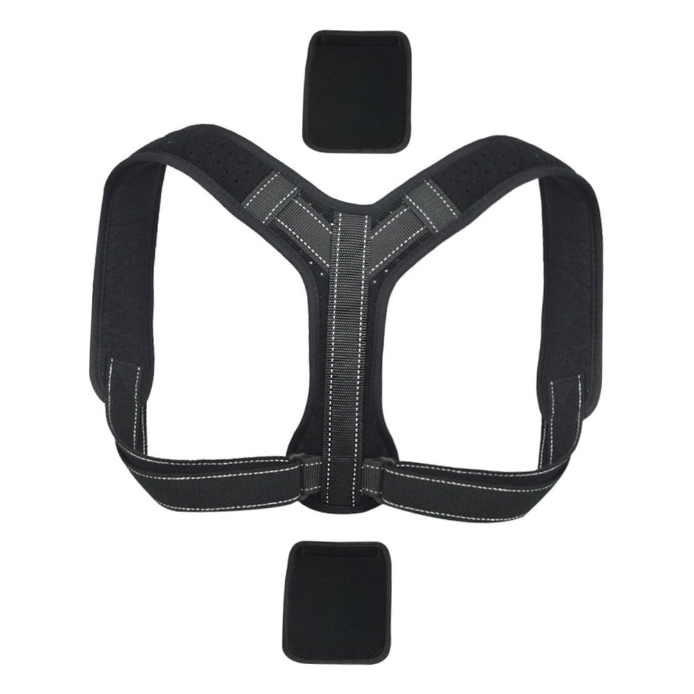 Baluue Adjustable Back Straightener Posture Corrector with Reflective Strap and Shoulder Pads Breathable Ergonomic Back Brace for Hunchback Correction Relief and Spine Training Suitable