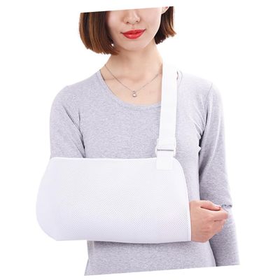 FOYTOKI Breathable Mesh Shoulder Sling with Adjustable Strap and Thumb Support Reversible Arm Immobilizer for Rotator Cuff and Elbow Relief Lightweight Airflow Design for Men and Women