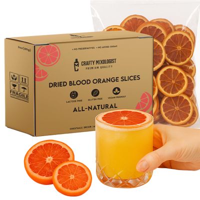 Dried Blood Orange Slices 3oz/85gm 27 to 30 Pcs, Dehydrated Fruit For Cocktails, Dried Oranges For Cocktails and Decor, Cocktail Garnish and Decoration, Peels, Garnishes for Drinks and Juices