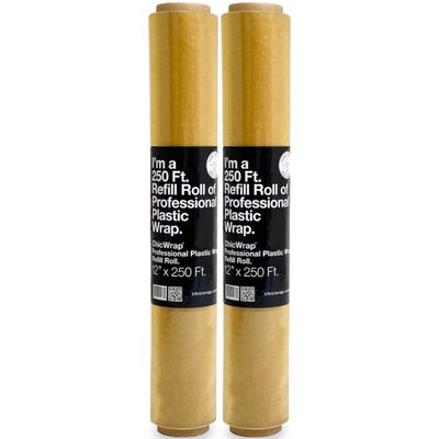 ChicWrap Professional Grade Plastic Wrap - 2 Pack, 12" x 250' Professional Grade Plastic Wrap - BPA Free, and Kosher Certified - Reduces Waste & Saves Money