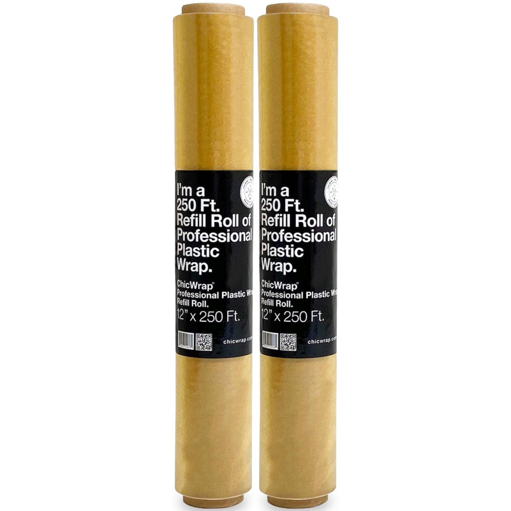 ChicWrap Professional Grade Plastic Wrap - 2 Pack, 12" x 250' Professional Grade Plastic Wrap - BPA Free, and Kosher Certified - Reduces Waste & Saves Money