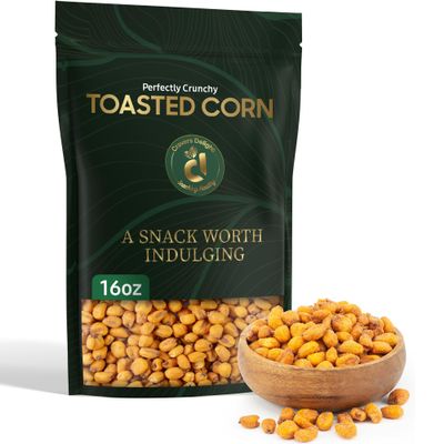 Cravers Delight Crunchy Corn Snack Roasted Salted Dried Corn Kernels in Giftable Resealable Pouch Healthier Alternative to Chips and Greasy Snacks for Kids & Adults Non-GMO and Gluten Free (16 oz)