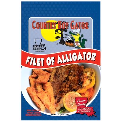 Country Boy Gator Louisiana Alligator Tenderloin (5lb) - Frozen Gator Meat, Boneless & Tenderized - Farmed in USA, Certified Authentic - 'Swamp Chicken' for Frying & Grilling