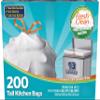 Fresh Clean Tall Kitchen Bags, 13 Gallon, 200 Count, Leak & Tear Resistant, Extra Thick Top, Expand & Grip Drawstring, Odor Neutralizing view 1
