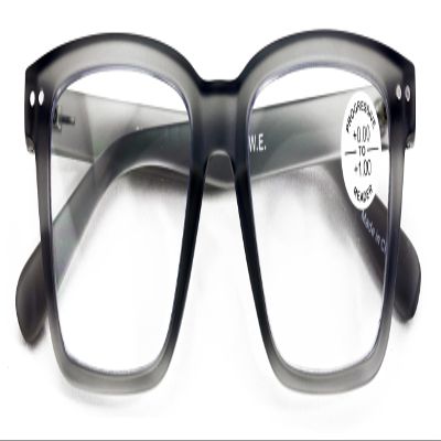 V.W.E. Men Matte Bold Progressive Reading Glasses - Clear Zero Power On Top - No Bubble or Line Reader CR16 (Grey, 2.25, x)