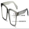V.W.E. Men Matte Bold Progressive Reading Glasses - Clear Zero Power On Top - No Bubble or Line Reader CR16 (Grey, 2.25, x) view 2
