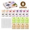 YULU FOODS Instant Latte + Cold Foam Variety Kit (8 Drinks, 8.47 oz) | DIY Caf Drink Set with Matcha & Vanilla Lattes + Strawberry, Lavender, Sweet Cream & Ube Cold Foams | Shelf-Stable, Non-Dairy view 2