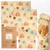 Beeswax Wraps for Food, Elephant 3 Pack (S, M, L) Reusable Food Wraps, Bread Sandwich Wrap, Zero Waste, Organic, Plastic-Free Food Storage Wrap view 1