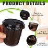 100 Sets Disposable Stemless Glasses With Strawless Sip Lids,PET Drinking Cups,Clear Plastic Coffee Cup for Iced Coffee, Smoothie, Cold Beverage, Drink Shop and Christmas Party Supply (Black, 12 oz) view 3