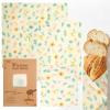 Beeswax Wraps for Food, Flowers 3 Pack (S, M, L) Reusable Food Wraps, Bread Sandwich Wrap, Zero Waste, Organic, Plastic-Free Food Storage Wrap view 1