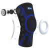 Kuangmi Knob Knee Brace for Pain Relief, Knee Support with Patella Gel Pad & Side Stabilizers, Compression Knee Sleeve for Workout, Arthritis, Joint Pain, Meniscus Tear (Blue Black,Right,Large,Single) view 1