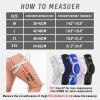 Kuangmi Knob Knee Brace for Pain Relief, Knee Support with Patella Gel Pad & Side Stabilizers, Compression Knee Sleeve for Workout, Arthritis, Joint Pain, Meniscus Tear (Blue Black,Right,Large,Single) view 3