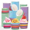 120Pcs Mexico Ice Cream Cups 12 oz Disposable Colorful Striped Dessert Cups Snack Bowls Cinco De Mayo Cups Containers for Cinco De Mayo Mexican Fiesta Snack Taco Carnival Birthday Party Supplies view 1