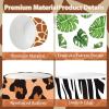 120 Pcs 12 oz Jungle Safari Animal Ice Cream Cups Disposable Leopard Tiger Zebra Giraffe Print Paper Dessert Snack Bowls Wild Animals Food Yogurt Cup Containers for Birthday Baby Shower Party Supplies view 3