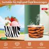 120 Pcs 12 oz Jungle Safari Animal Ice Cream Cups Disposable Leopard Tiger Zebra Giraffe Print Paper Dessert Snack Bowls Wild Animals Food Yogurt Cup Containers for Birthday Baby Shower Party Supplies view 4