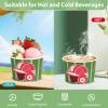 120 Pcs Baseball Party Ice Cream Cups 12oz Disposable Baseball Paper Dessert Snack Bowls Sports Theme Food Yogurt Cup Containers for Hot or Cold Food Soup Candies Birthday Baby Shower Gameday Supplies view 3