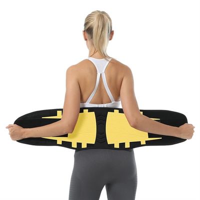 Orthopedic Corrector Elastic Back Lumbar Brace Belt: Lower Back Waist Support - Women's Corset Posture Corrector (yellow, Medium)