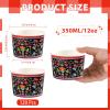 120 Pcs Mexican Ice Cream Cups 12 oz Disposable Mexican Floral Cinco De Mayo Paper Dessert Snack Bowls Fiesta Mandala Flower Paper Cups for Cinco De Mayo Mexico Birthday Party Supplies view 3