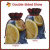 Ruzoap Christmas Burlap Gift Bags with Drawstrings, Lemon And Flower - Christmas Treat Candy Bags for Holiday Party Wrapping Xmas Present - Small view 2