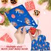Aglebo Astronaut Dog Bone Ball Reusable Christmas Gift Bag Set with Drawstring 16" x 12" Xmas Treats Bags Funny Design for Party Birthday Xmas Presents Wrapping Bags (1 Pack) view 3