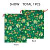 Czvixsa Green Gift Bag Reusable Drawstring Gift Wrapping Bag For Holiday Party Wedding 11.8" x 15.8" view 2