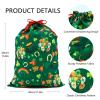 Czvixsa Green Gift Bag Reusable Drawstring Gift Wrapping Bag For Holiday Party Wedding 11.8" x 15.8" view 3