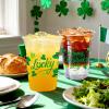 100 Pcs St Patrick's Day Plastic Cups 16 oz Green Shamrock Disposable Plastic Cups Lucky Clover Clear Cocktail Glasses for St Patrick's Day Party Juice Drinking Snacks Coffee Party Supplies view 4