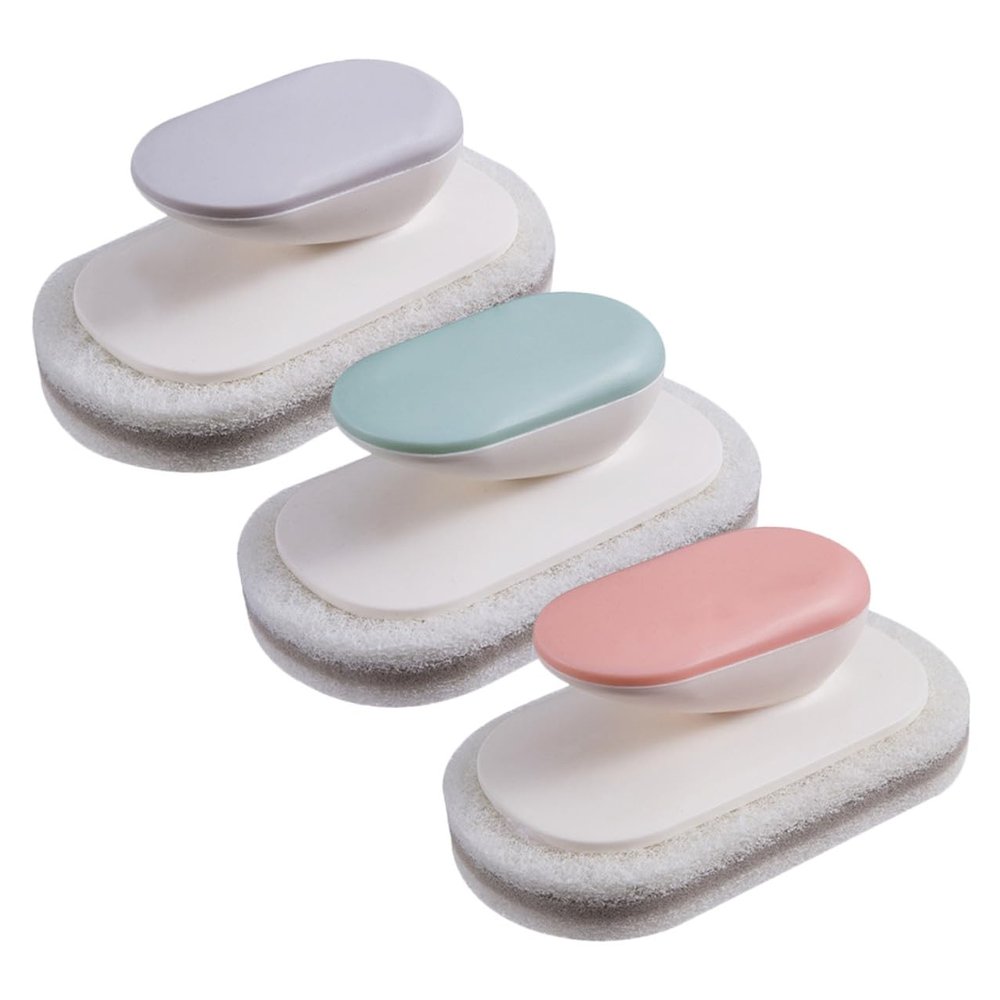 ROMISBABA 3pcs Kitchen Dish Brush with Ergonomic Handles Non-Scratch Scrubbing Brushes for Pots Pans Sink Cleaning Compact for Easy Storage Multipurpose Kitchen Cleaning Tools in Green and