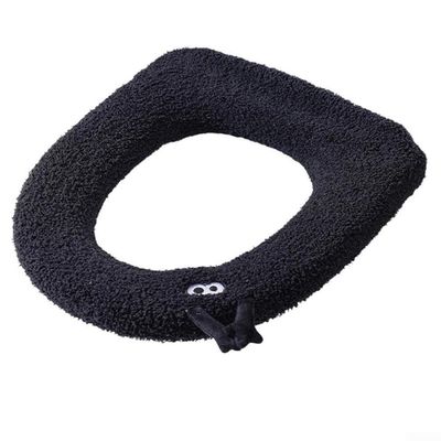 Elmtap Toilet Seat Cushions with Lifting Handle for Winter Warmer Toilet Seat Pads Soft Velvet Seat Cover for Bathroom Home(black)