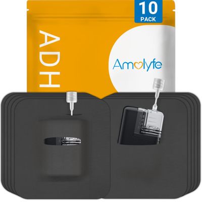 10 Pack Tandem Mobi Adhesive Sleeve, Amolyfe Pocket Overpatches for Tandem Mobi Insulin Pump, Waterproof & Hypoallergenic On-Body Adhesive Holder Patch Cover, 10+ Days Long Wear, Black