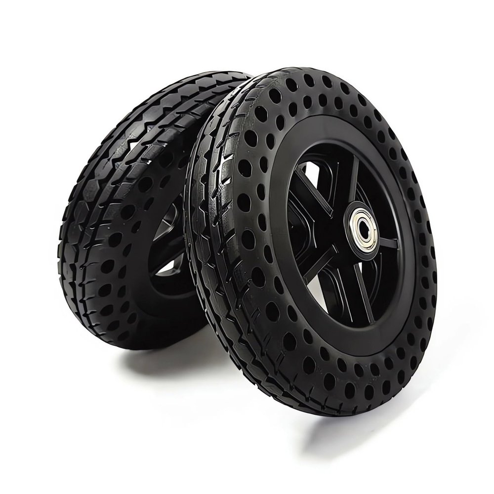7 Inch Replacement Wheelchair Wheel Accessories 7x1.3 Solid Tires Walker Casters Universal Rollator Bearings 8mm/5/16 (Black 172mm/6.8in)