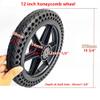 12 Inch Honeycomb Wheelchair Rear Wheels, Solid Rubber Wheelchair Casters, Replacement Parts for The Rear Wheels of Manual Wheelchair Transport Chairs (Black 12in/273mm) view 2