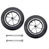 10 Inch Electric Wheelchair Front Wheels, 10x2 Electric Wheelchair Replacement Front Wheel Assembly,Pneumatic Rubber Wheels, Aluminum Hub 12mm/1/2 Bearing (Black 10in/25cm) view 1