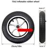 10 Inch Electric Wheelchair Front Wheels, 10x2 Electric Wheelchair Replacement Front Wheel Assembly,Pneumatic Rubber Wheels, Aluminum Hub 12mm/1/2 Bearing (Black 10in/25cm) view 2