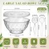 Ferrochef 4 Pack Large Plastic Serving Salad Bowl Sets 150 oz Disposable Salad Pot with Lids Forks Spoons Large Mixing Punch Bowls Party Chip Candy Dish Meal Prep Containers for Eating Lunch (4.5 L) view 2