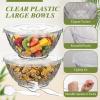 Ferrochef 4 Pack Large Plastic Serving Salad Bowl Sets 150 oz Disposable Salad Pot with Lids Forks Spoons Large Mixing Punch Bowls Party Chip Candy Dish Meal Prep Containers for Eating Lunch (4.5 L) view 3