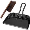 12 In / 30 Cm Broom And Dustpan Combo, Stainless Steel, Black, Household Outdoor Patio Cleaning, Long-Lasting view 1